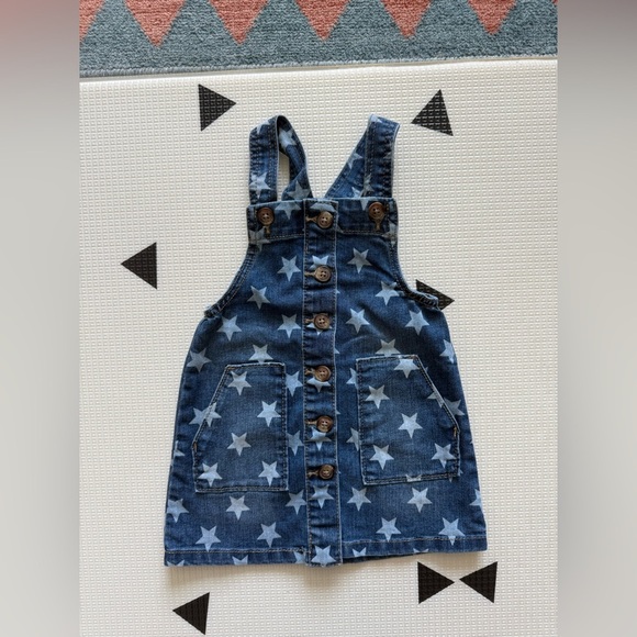 Wonder Nation|Baby girl,toddler Star print Denim Overall Dress (skirtall)•••2T - Picture 3 of 5